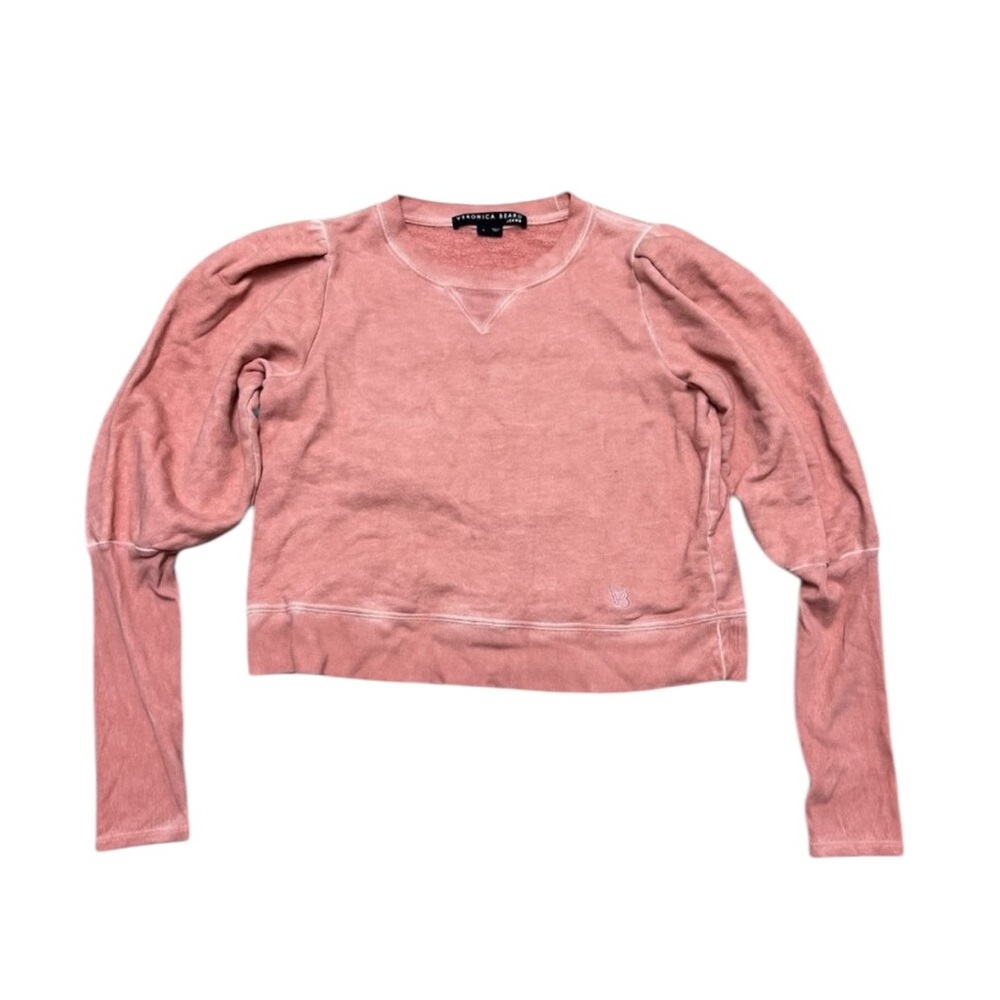 Veronica Beard Analeigh Puff Sleeve Sweatshirt Rosewood Small